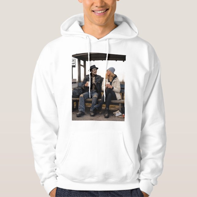 “Death Never Misses Coffee ☕💀” Hoodie (Vorderseite)