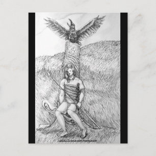 Death of Cu Chulainn, Postcard Postkarte