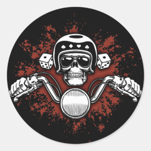 Death Rider - Würfel Runder Aufkleber