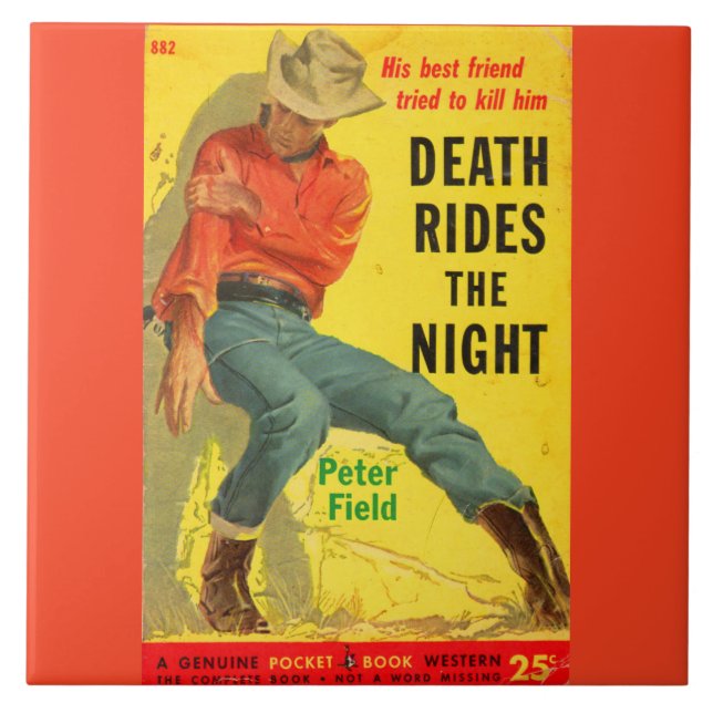 Death Rides The Night Western Buchcover Fliese (Vorderseite)