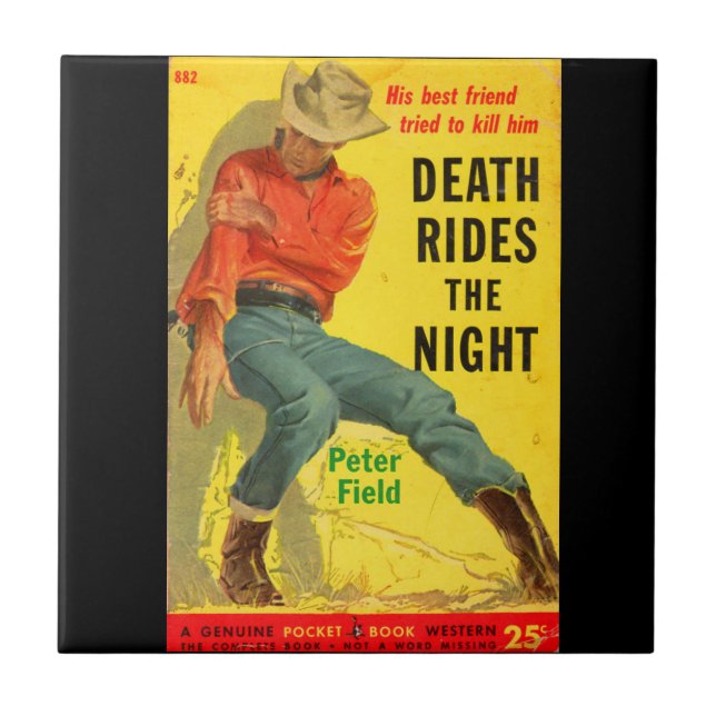 Death Rides The Night Western Buchcover Fliese (Vorderseite)