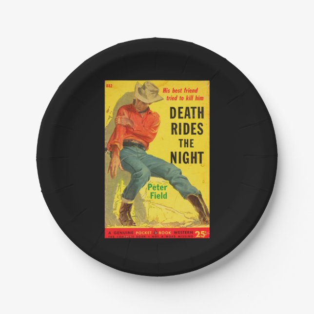 Death Rides The Night Western Buchcover Pappteller (Vorderseite)