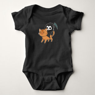 Death Riding Cat Funny - Funny Cats Baby Strampler
