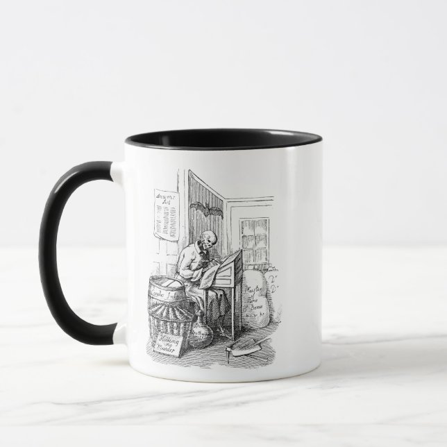 Death Skeleton Writing list Macabre Horror Art Tasse (Links)