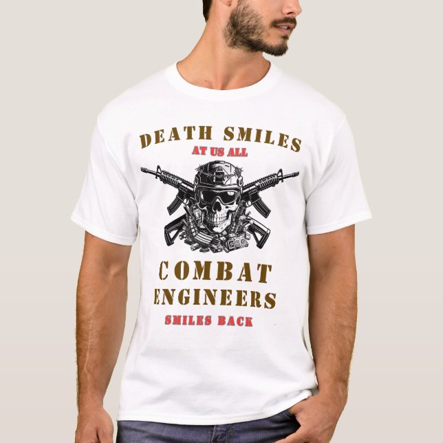Death Smiles  Combat Engineers skull Tactical  T-Shirt (Vorderseite)