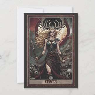 Death Tarot Art Flat Thank You Card Dankeskarte