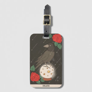 Death Tarot Card modern Major Arcana Rabe Krähe Gepäckanhänger