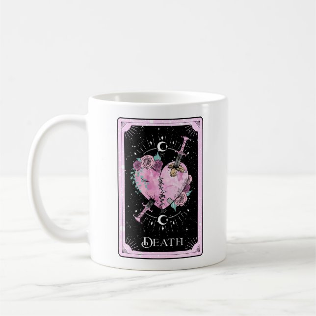 Death Tarot Card Rosa und Black Hexy Celestie Kaffeetasse (Links)