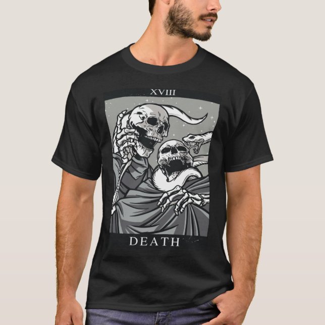 Death Tarot Card Tarot Card XIII 13 Skeleton Snake T-Shirt (Vorderseite)