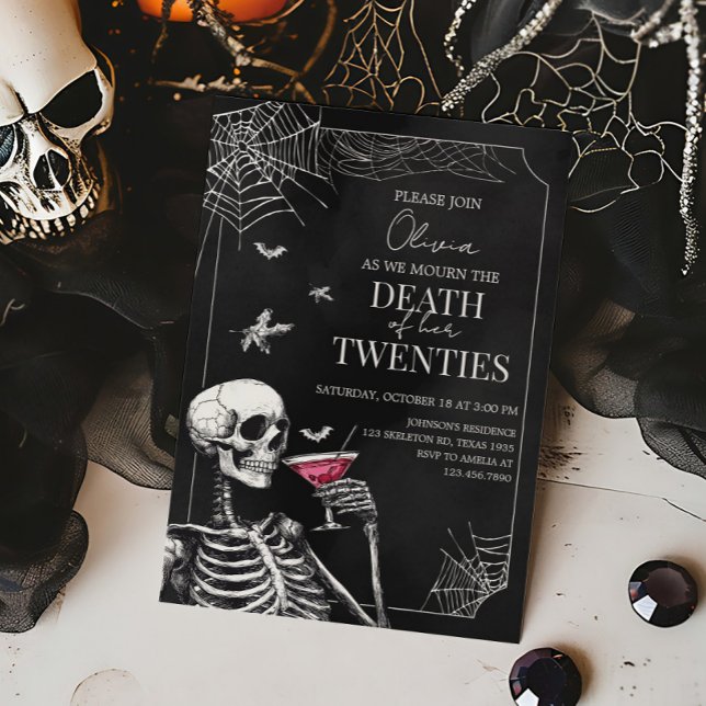 Death to my Twenties Halloween Gothic Birthday Einladung (Death of my Twenties Birthday Party Invitation)
