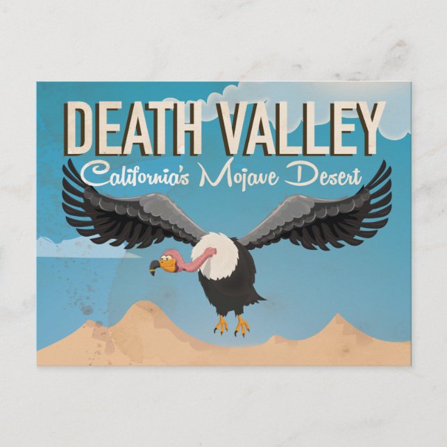 Death Valley Cartoon Vintage Reiseplakat Postkarte (Vorderseite)