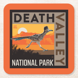Death Valley National Park   Roadrunner Rechteckiger Pappuntersetzer