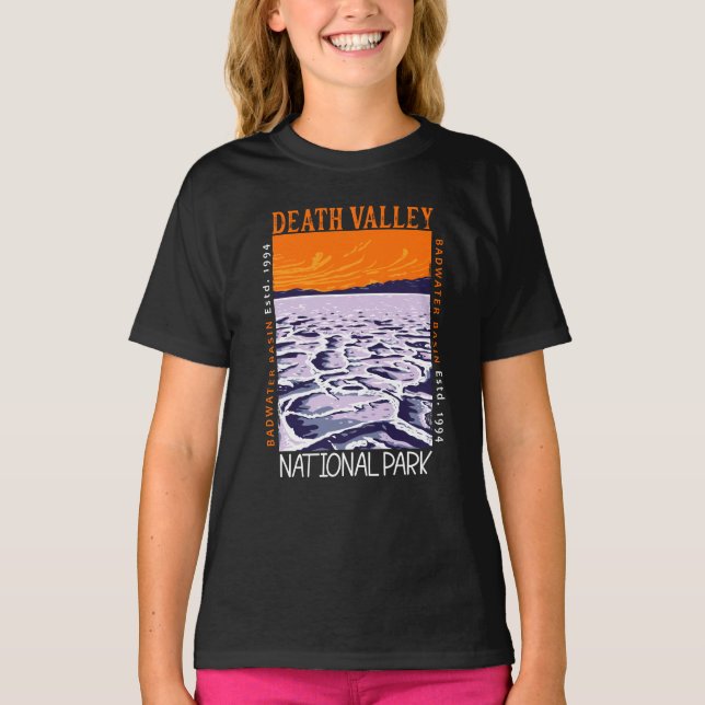 Death Valley Nationalpark Badwater-Becken Vintag T-Shirt (Vorderseite)