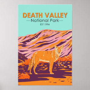 Death Valley Nationalpark Coyote Vintag Poster