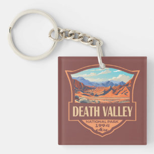 Death Valley Nationalpark Illustration Retro Schlüsselanhänger
