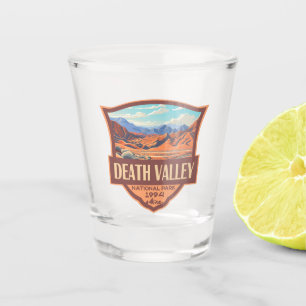 Death Valley Nationalpark Illustration Retro Schnapsglas