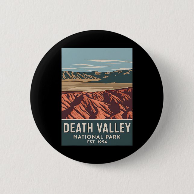 Death Valley Nationalpark Vintage Camping Wandern  Button (Vorderseite)
