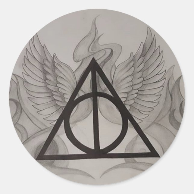 Deathly Hallows Runder Aufkleber (Vorderseite)