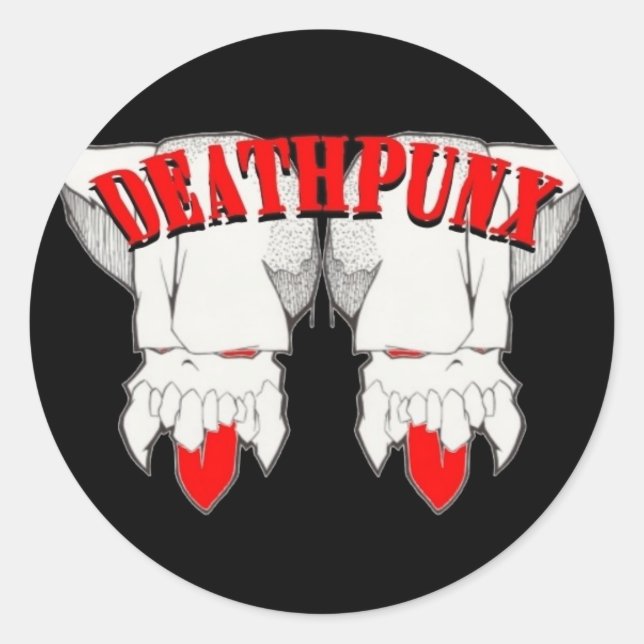 DEATHPUNX TM RUNDER AUFKLEBER (Vorderseite)