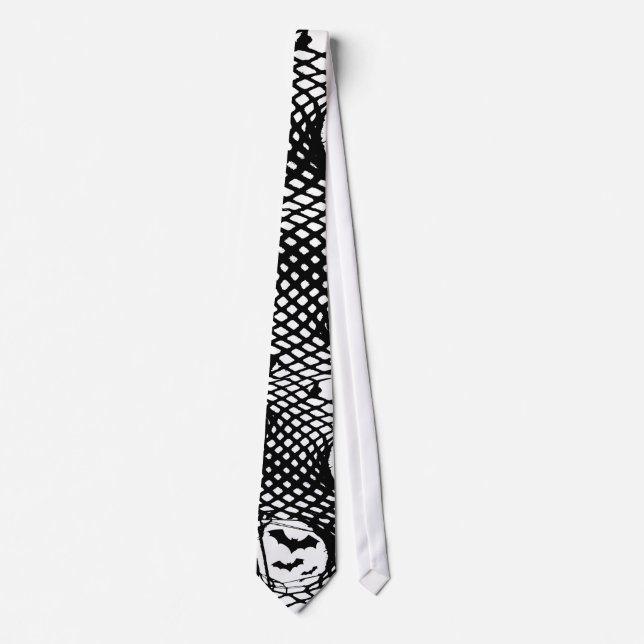 Deathrock Fishnets & Bats Neck Tie Krawatte (Vorderseite)