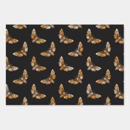 Death's Head Moth Pattern Geschenkpapier Set