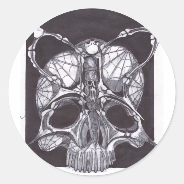 Deathshead Schädel Runder Aufkleber (Vorderseite)