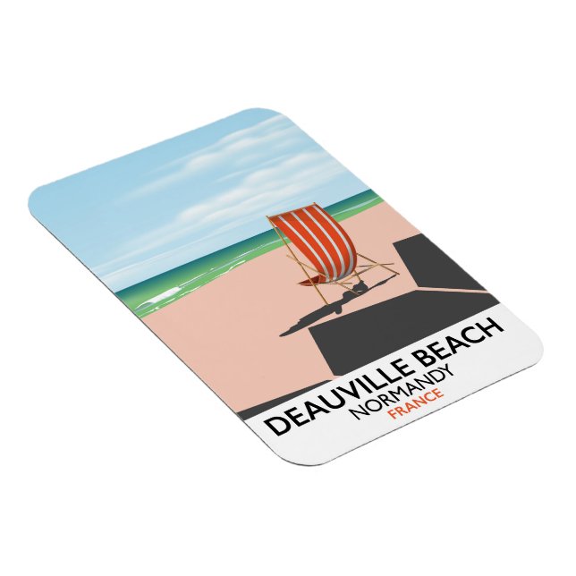 Deauville Beach france Seaside Poster. Magnet (Rechte Seite)