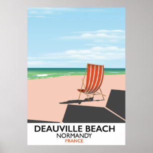 Deauville Beach france Seaside Poster. Poster