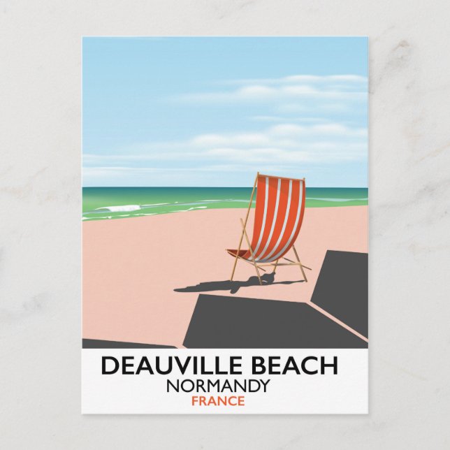 Deauville Beach france Seaside Poster. Postkarte (Vorderseite)