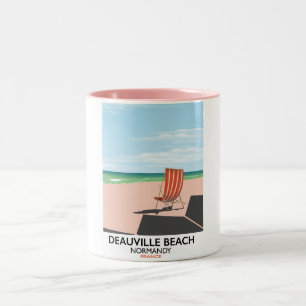 Deauville Beach france Seaside Poster. Zweifarbige Tasse