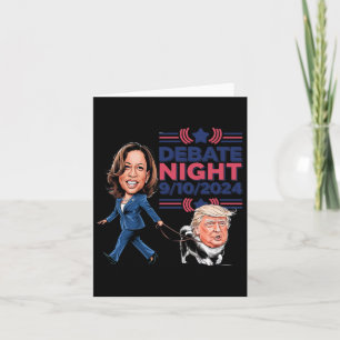 Debatnight Showdown Funny Kamala Dog Walks Trump Karte