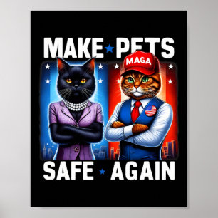 Debatte über die Katze von Hunden macht die Tiere  Poster