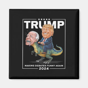 Debatten 2024 Trump Riding Dinosaur F Joe Biden Magnet