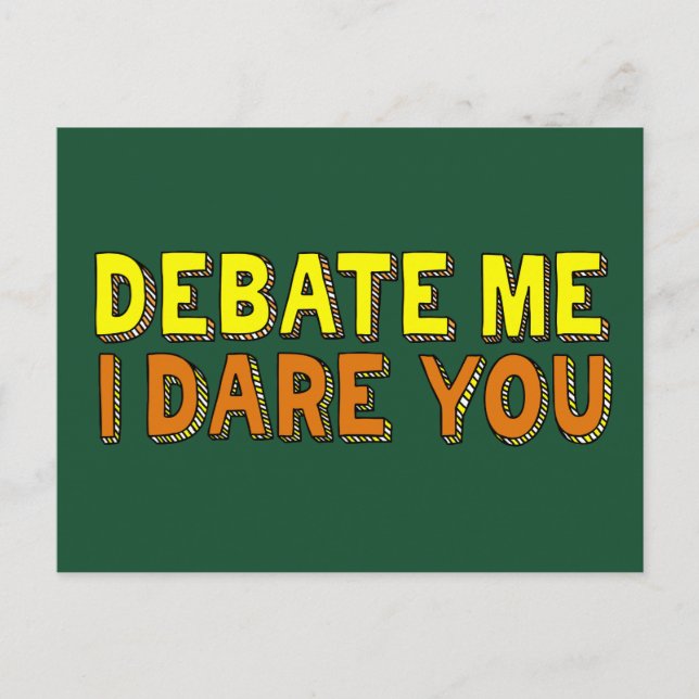 Debattierteam Funny Argument Wettbewerbsvertrauen Postkarte (Vorderseite)