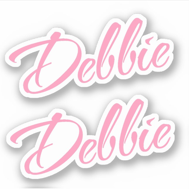Debbie Decorative Name in Pink x2 Aufkleber (Vorderseite)