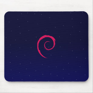 Debian mit einem Raum Hintergrund Mousepad