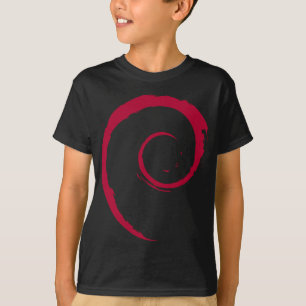 Debian Offiziell Spiral Swirl Logo Linux Distro OS T-Shirt