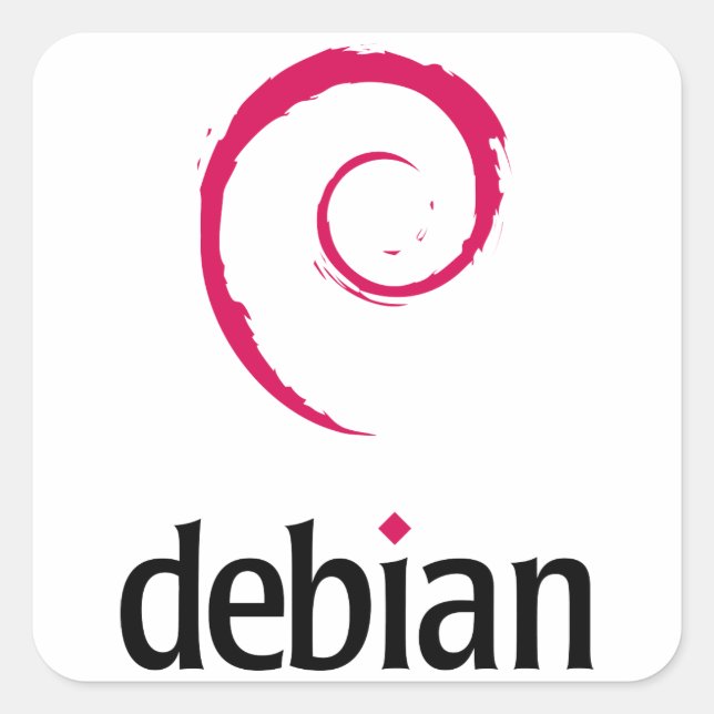 Debian Quadratischer Aufkleber (Vorderseite)