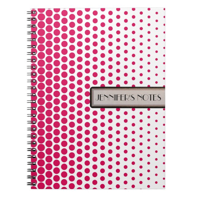 Debian Red Polka Dot Elegant Modern White Notizblock (Vorderseite)