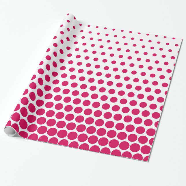 Debian Red Polka Dot Modern White Geschenkpapier (Ungerollt)
