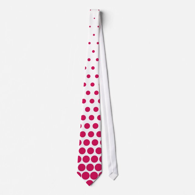 Debian Red Polka Dots Modern White Krawatte (Vorderseite)