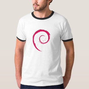 Debian Wecker-T - Shirt, Weiß/Schwarzes T-Shirt