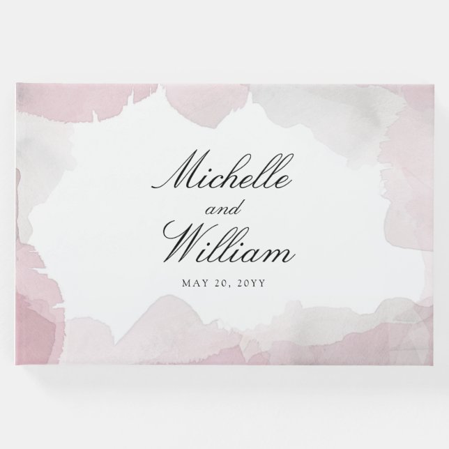 Debonair Blush Pink Hochzeit Gästebuch (Vorderseite)