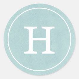 Debonair Turquoise Monogram Runder Aufkleber