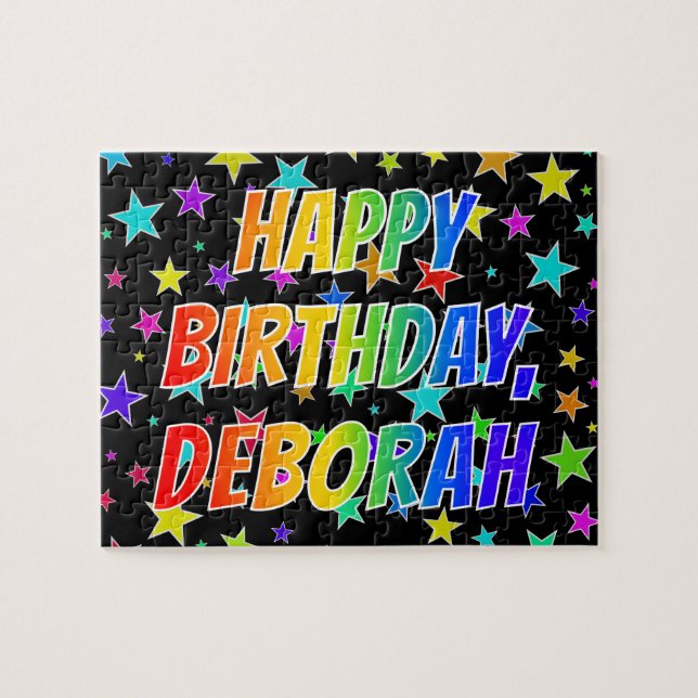 "DEBORAH" Vorname, Spaß "GLÜCKLICHER GEBURTSTAG" Puzzle (Horizontal)