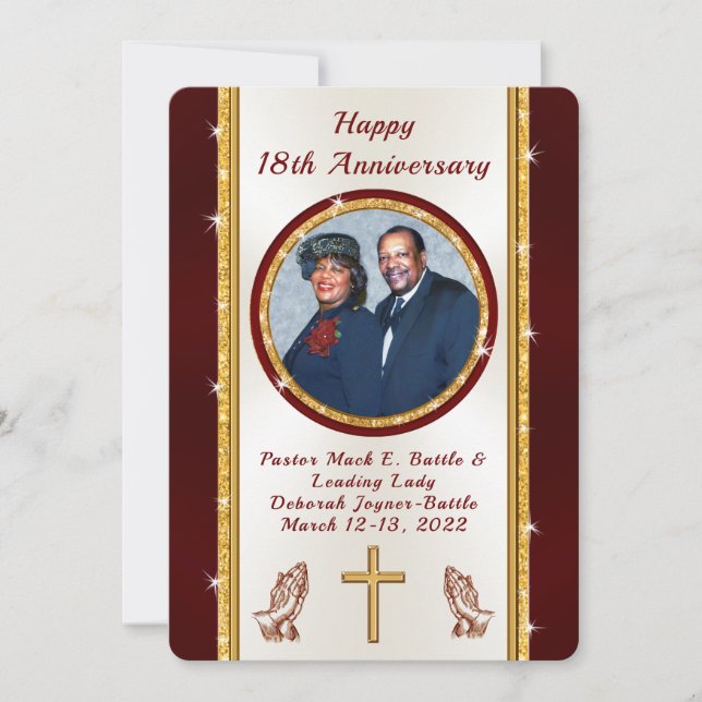 Debra Battle Einladungen zum 18. Kirchenjubiläum (Vorderseite)