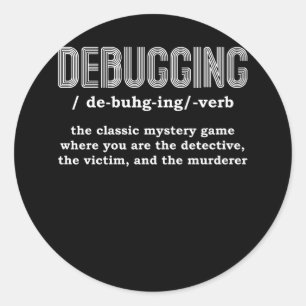 Debugger D für Entwickler-Software Runder Aufkleber