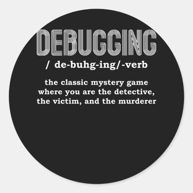 Debugger D für Entwickler-Software Runder Aufkleber (Vorderseite)