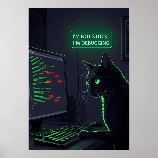 Debugging-Katze Programmierer - "Ich stecke nicht  Poster (Vorne)