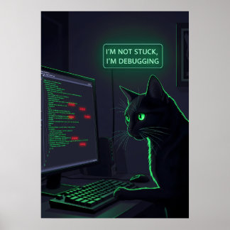 Debugging-Katze Programmierer - "Ich stecke nicht Poster